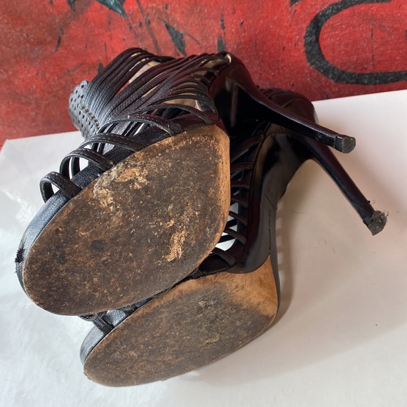 Made in Italy Tabitha Simmons Skyhigh Gladiator cage stiletto heels - 37 1/2 - Picture 14 of 17